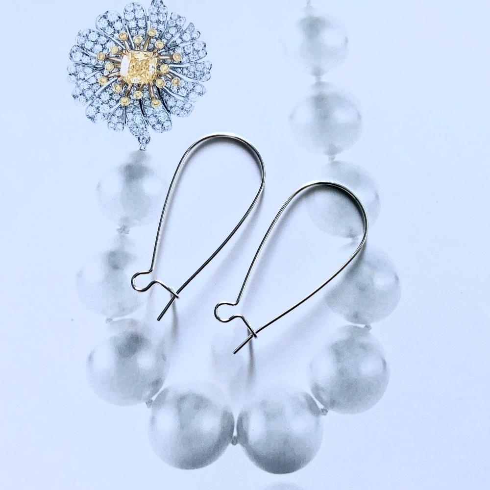 Luxury Simple Minimalist Women’s Sterling Silver Earrings 1.5 x 0.5 in